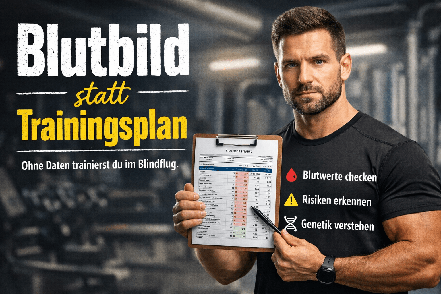 Personal Trainer zeigt Blutbild und erklärt warum Training ohne Daten im Blindflug ist