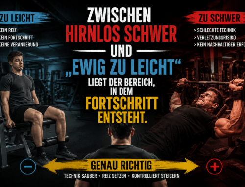 Zwischen „hirnlos schwer“ und „ewig zu leicht“ liegt der Bereich, in dem Fortschritt entsteht!